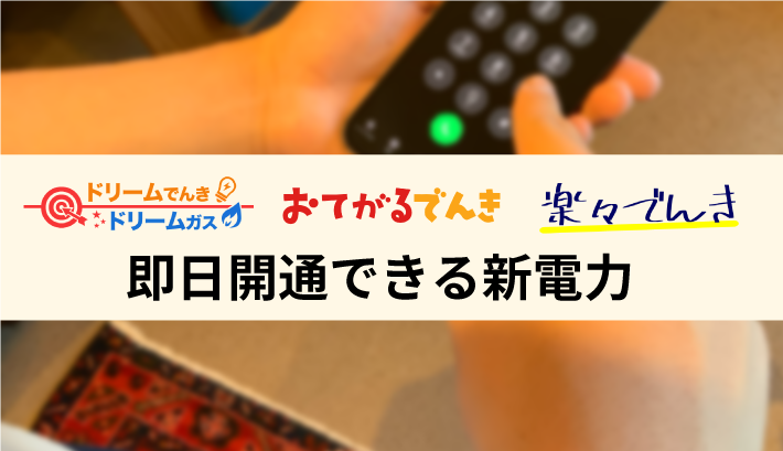 即日開通できる新電力