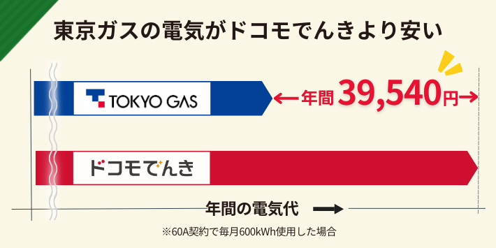 電気料金は東京ガスの電気がドコモでんきより安い