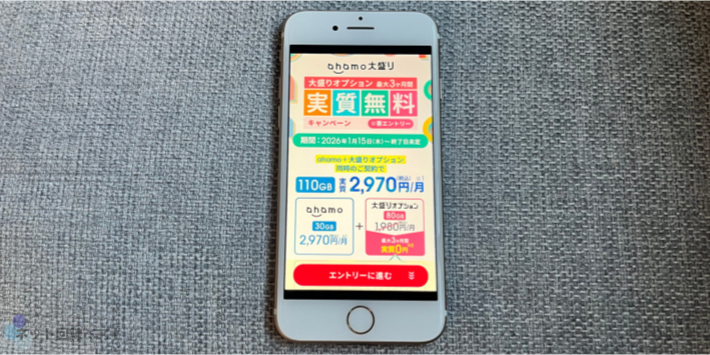 大盛りオプション最大3ヶ月間実質無料キャンペーン