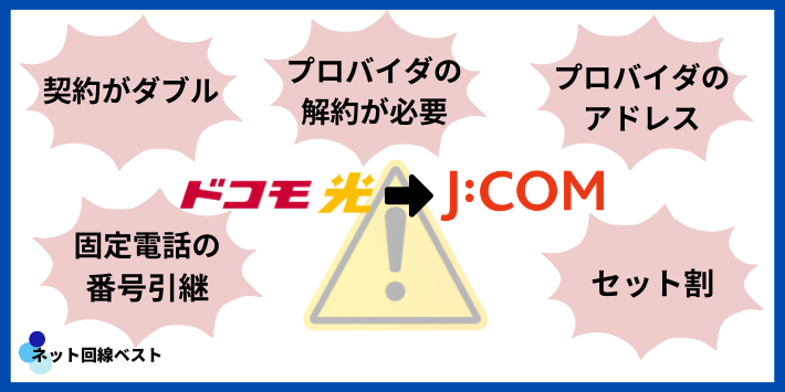 ドコモ光からJ:COMに乗り換える際の注意点