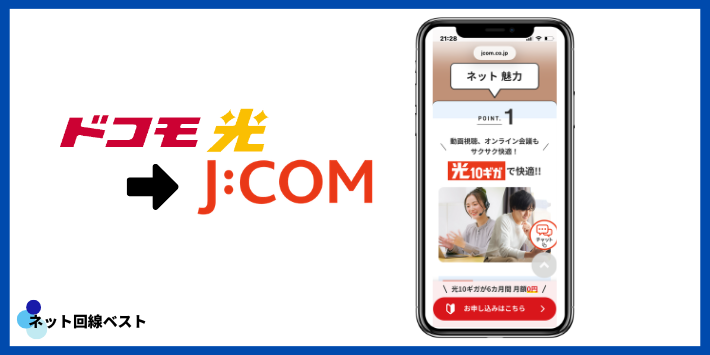 ドコモ光からJ:COMへの切り替え方法