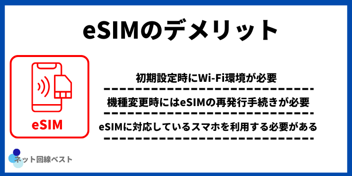 eSIMのデメリット