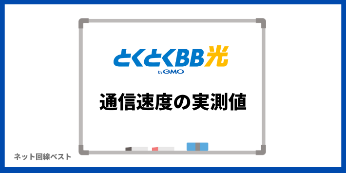 GMOとくとくBB光の通信速度の実測値