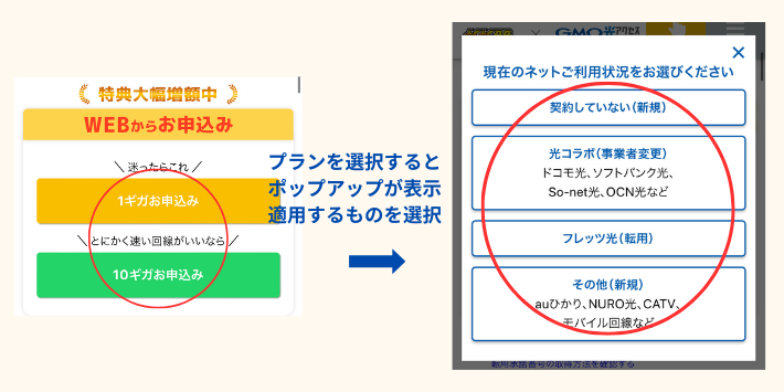 GMOとくとくBBの申込みをする