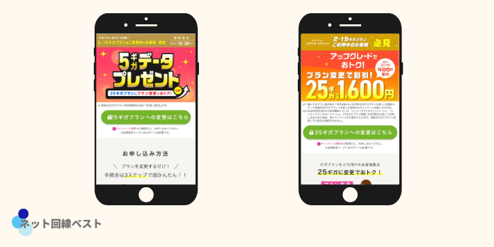 25ギガプランお試し割・ステップアップ