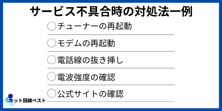 J:COMサービス不具合時の対処法