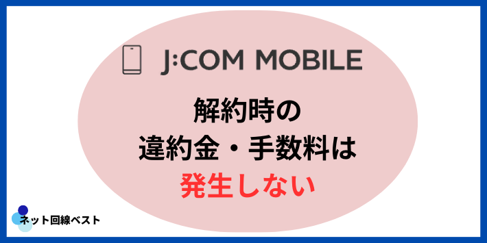 J:COMモバイル解約時に発生する違約金・手数料