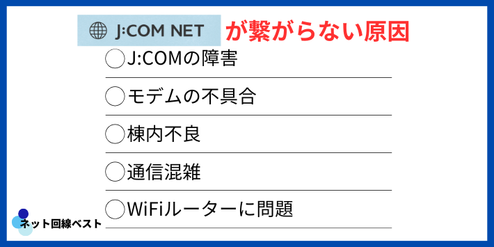J:COMのネットが繋がらない原因