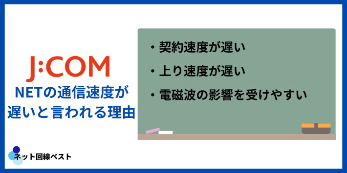 J:COM NETの通信速度が遅いと言われる理由