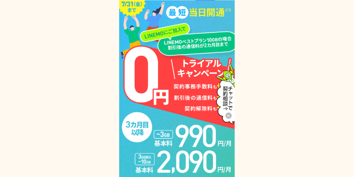 LINEMOトライアルキャンペーン2