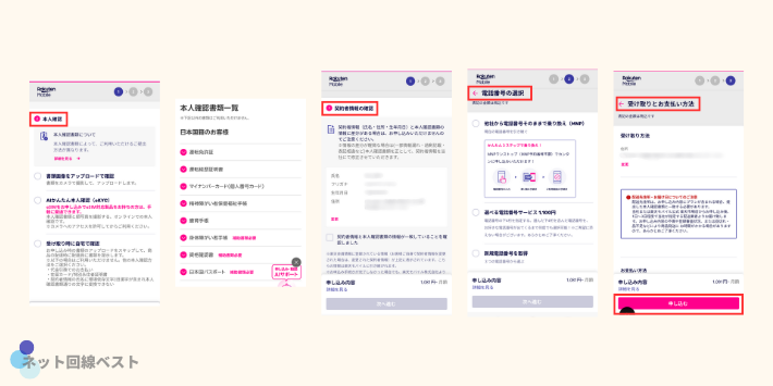楽天モバイル契約方法