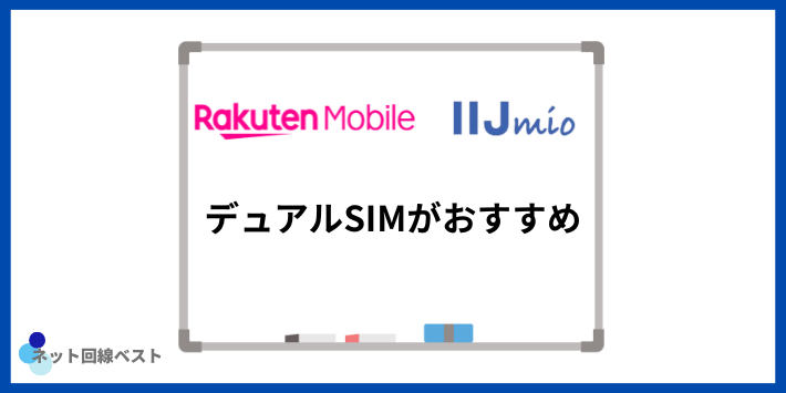 楽天モバイルとIIJmioはデュアルSIMがおすすめ