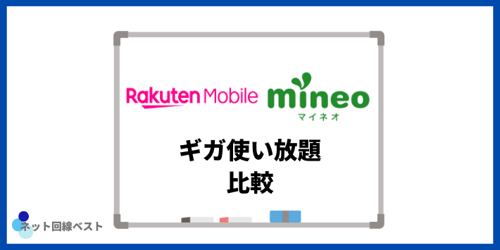 楽天モバイル・mineoのギガ使い放題を比較