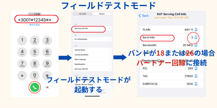 iPhoneでフィールドテストモードを起動させる方法