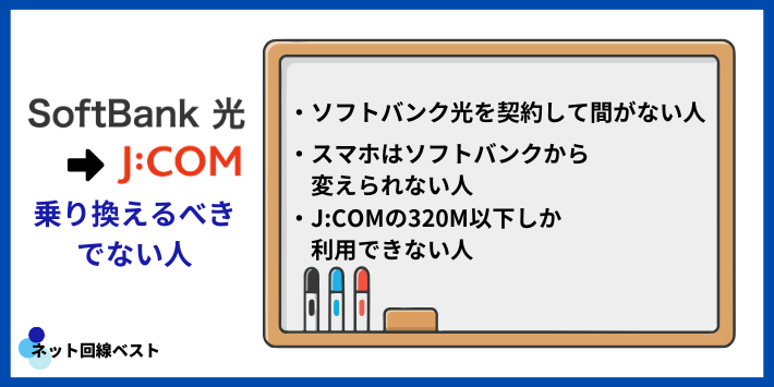 ソフトバンク光からJ:COMに乗り換えるべきでない人