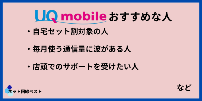 ahamoよりUQモバイルがおすすめな人